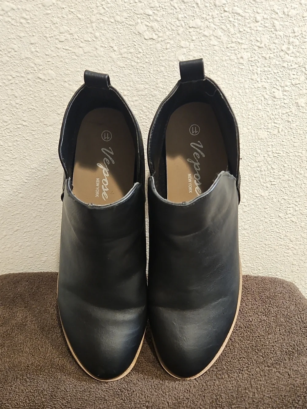 Women's Black Slip-On Ankle Boots